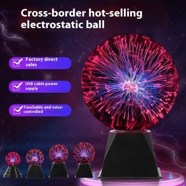 USB Voice Control Electrostatic Ball Plasma Magic Small Night Lamp - Image 2